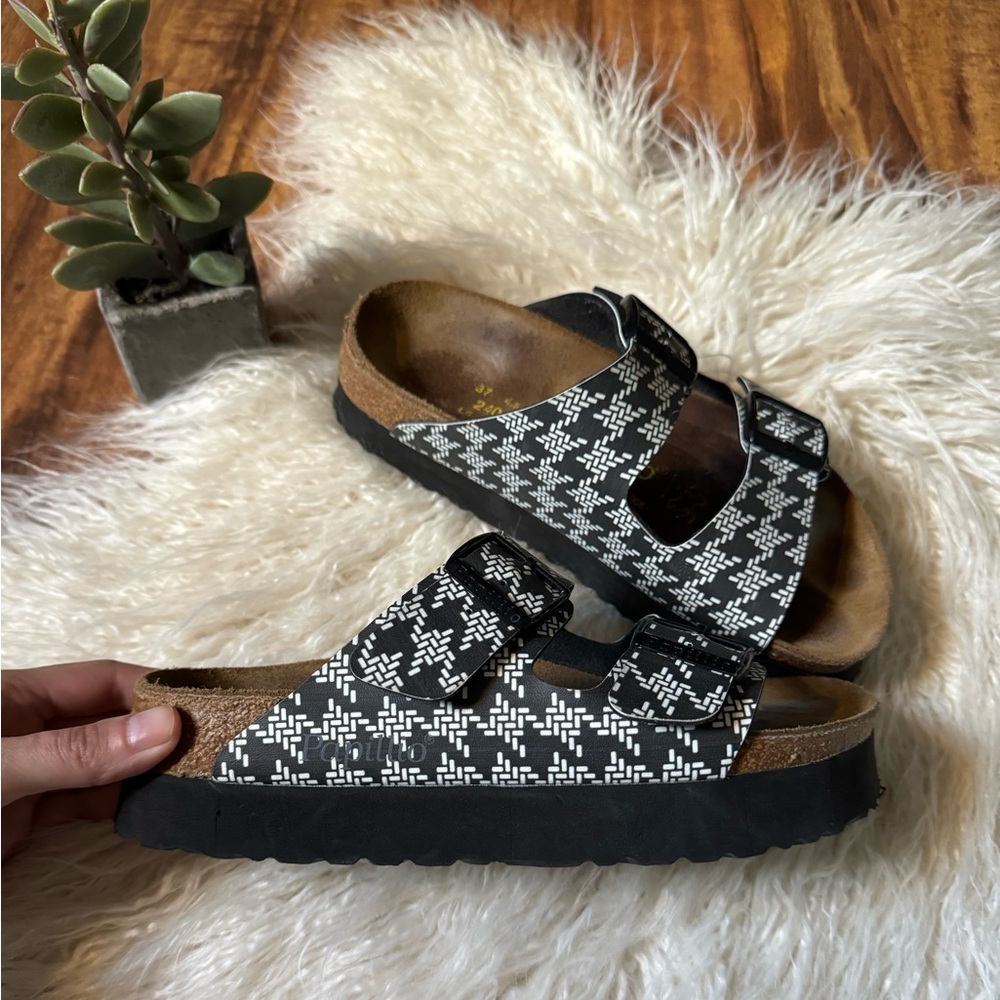 Birkenstock Platform Sandals Black White - Picture 2 of 6